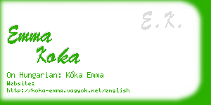 emma koka business card