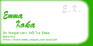 emma koka business card